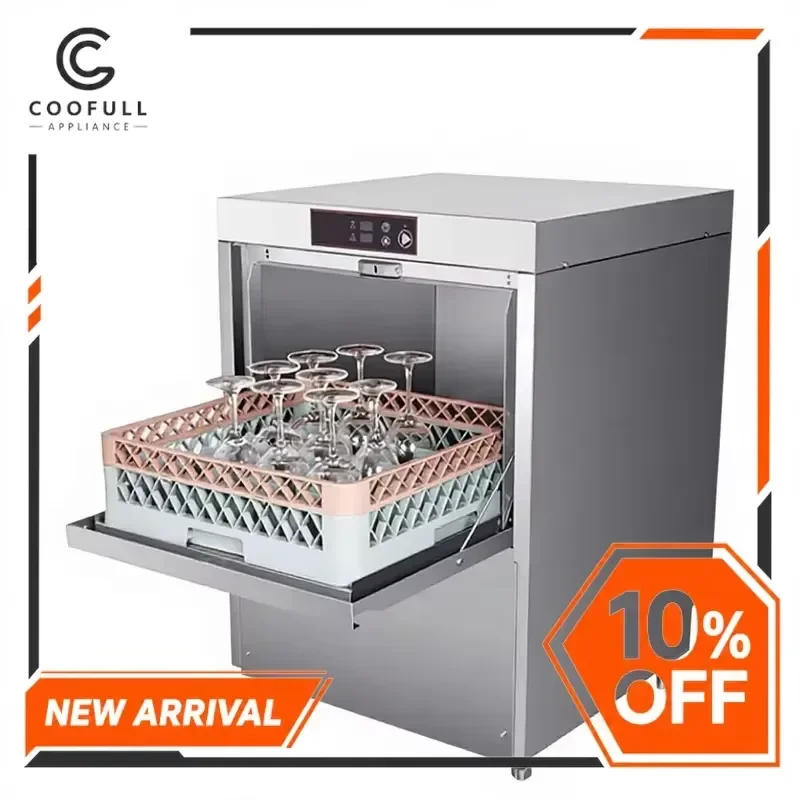 Commercial Undercounter Dishwasher 304 Stainless Steel High Temp Sanitizing for Restaurant Kitchen Heavy Duty Ware Washing