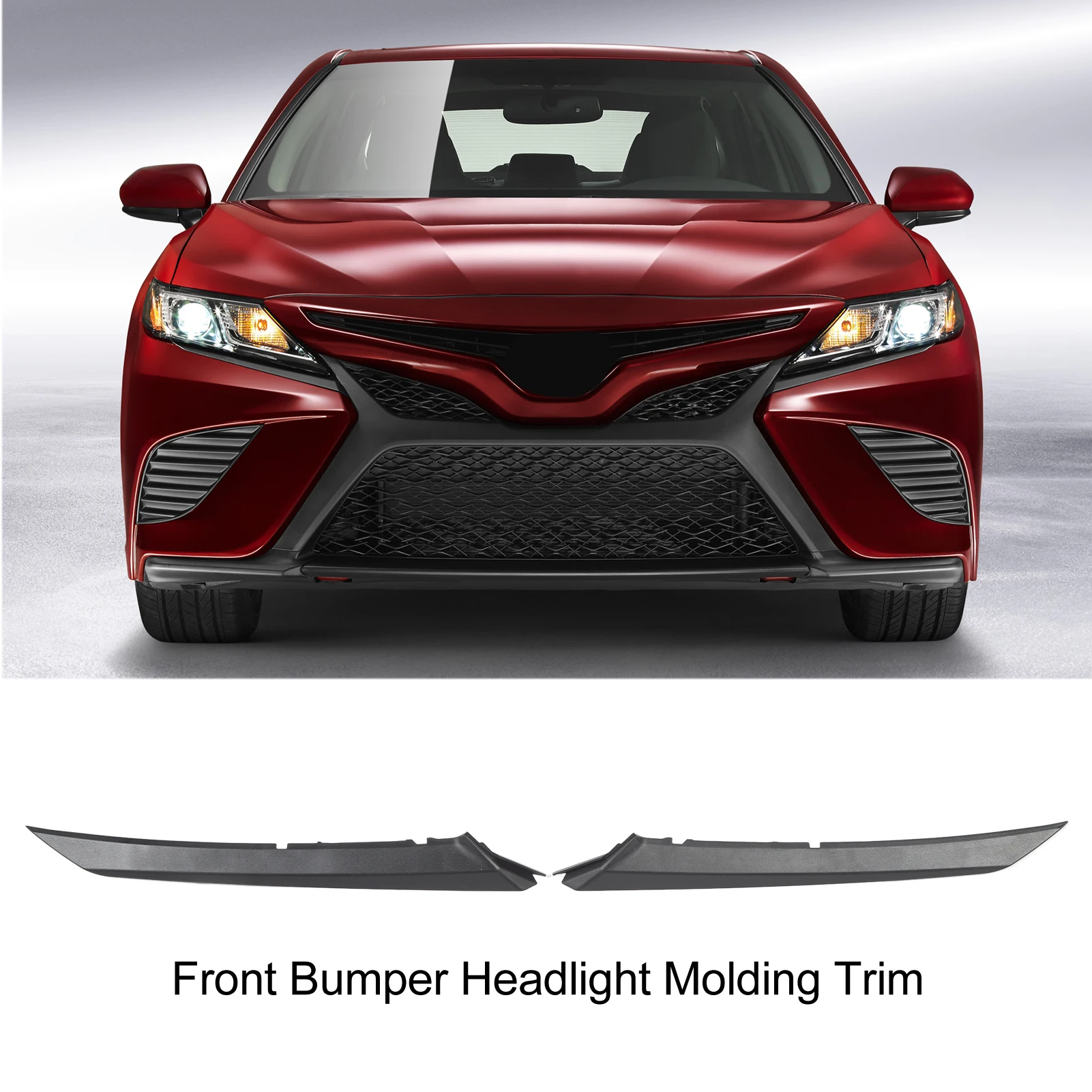 Pair Of Front Bumper Headlight Molding Trim 52713‑06100 Replacement For Toyota Camry SE XSE 2018 To 2023