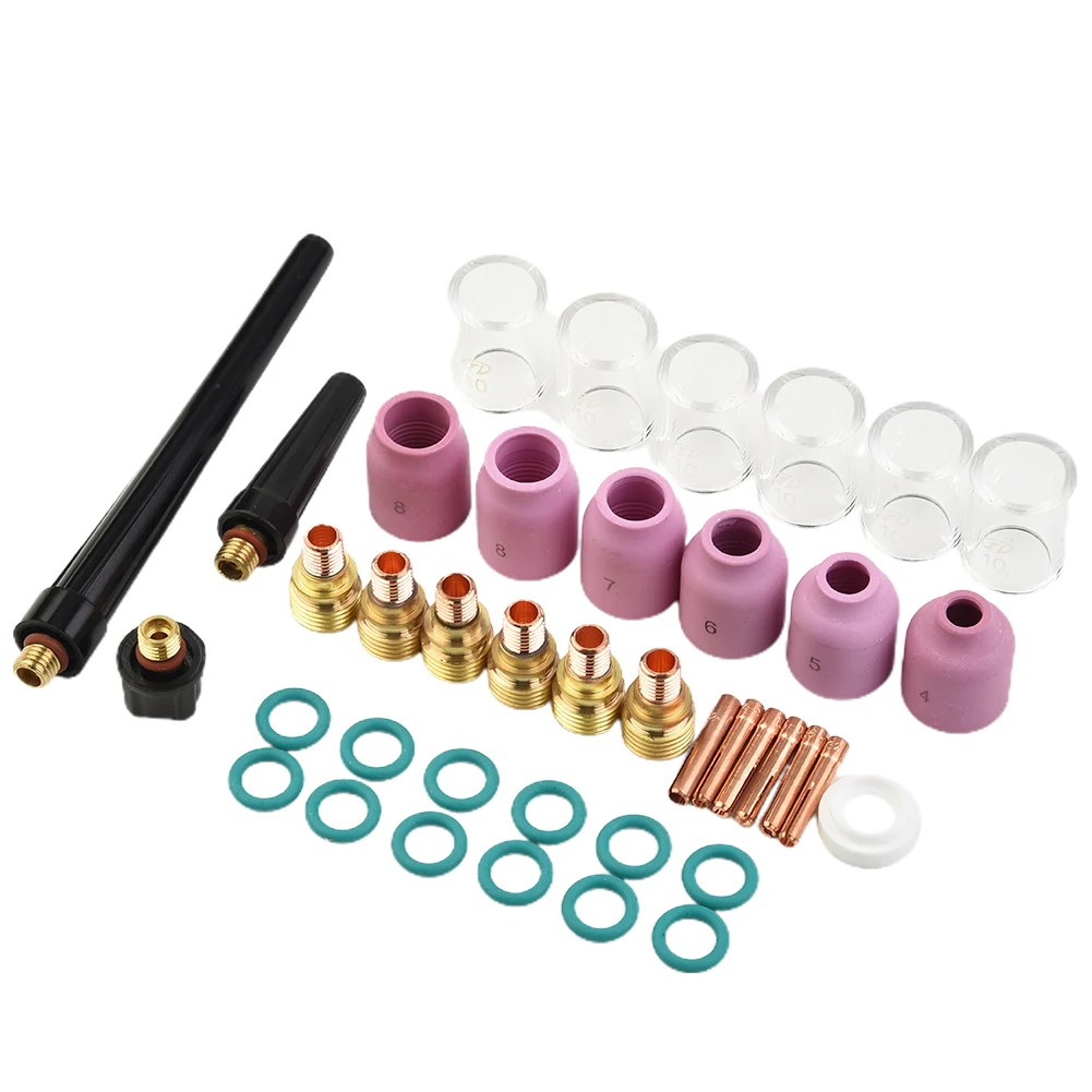 

TIG Welding Torch Collet Gas Lens Glass Cup Kit Heat Resistant Glass Set Suitable for Miller Diamondback DB9 DB9V DB 20