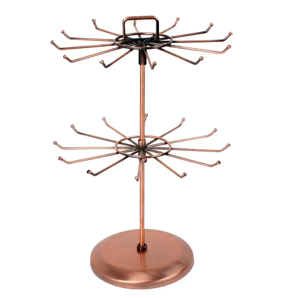 

Вращающийся утюг, 2-уровневая вращающаяся подставка, стойка для ювелирных изделий, 24 крючка