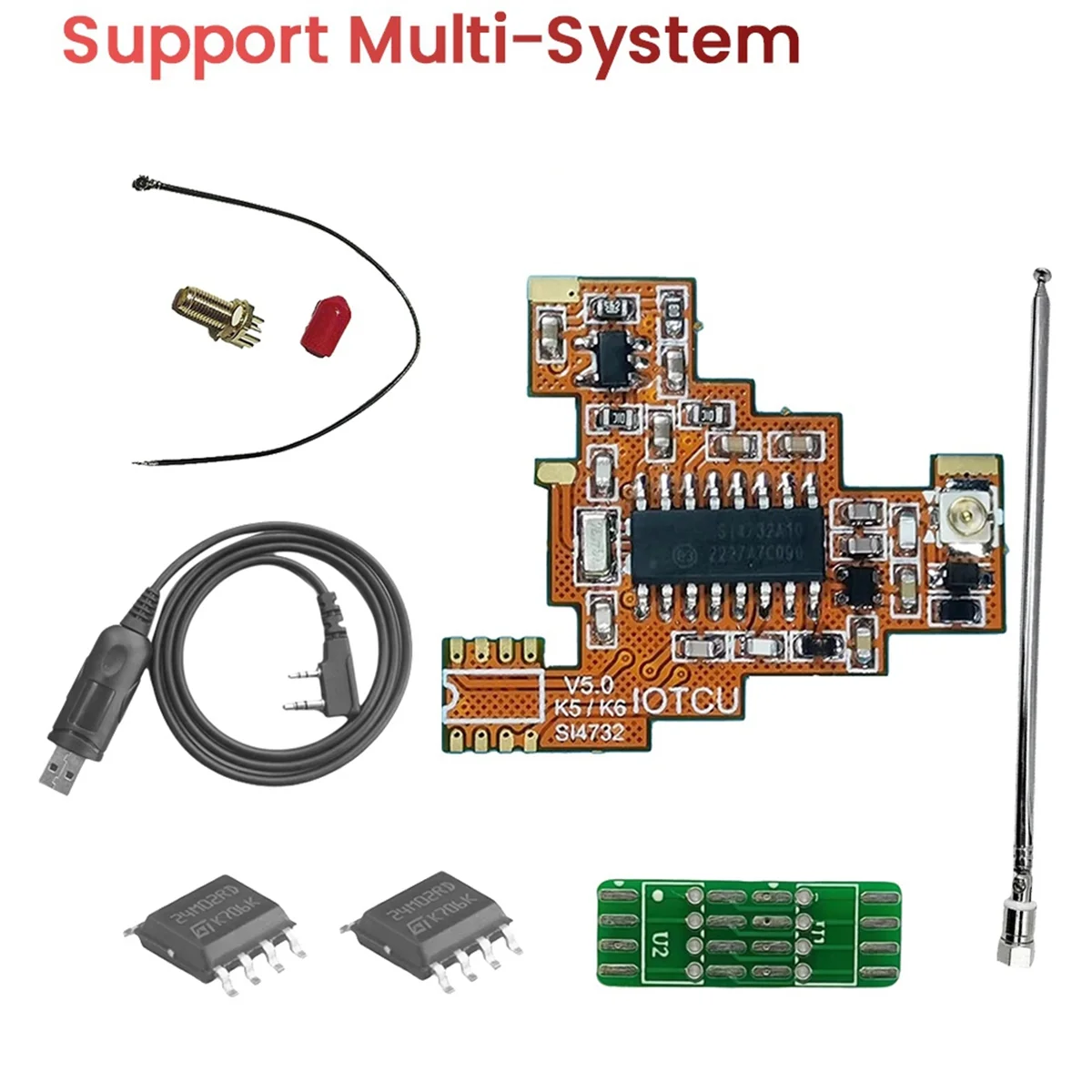 High-end SI4732 V5.0 FPC Module+2x2M Chip+Antenna Full Kit Multi System for Quansheng UVK5 UVK6 HF Shortwave Full Band Reception