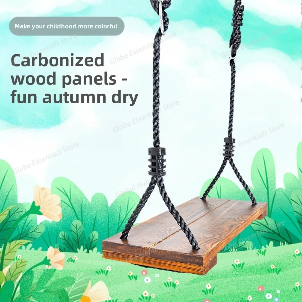 

Деревянные качели из карбонизированной сосны для детей, подходящие для использования в помещении, на открытом воздухе и в гостеях.