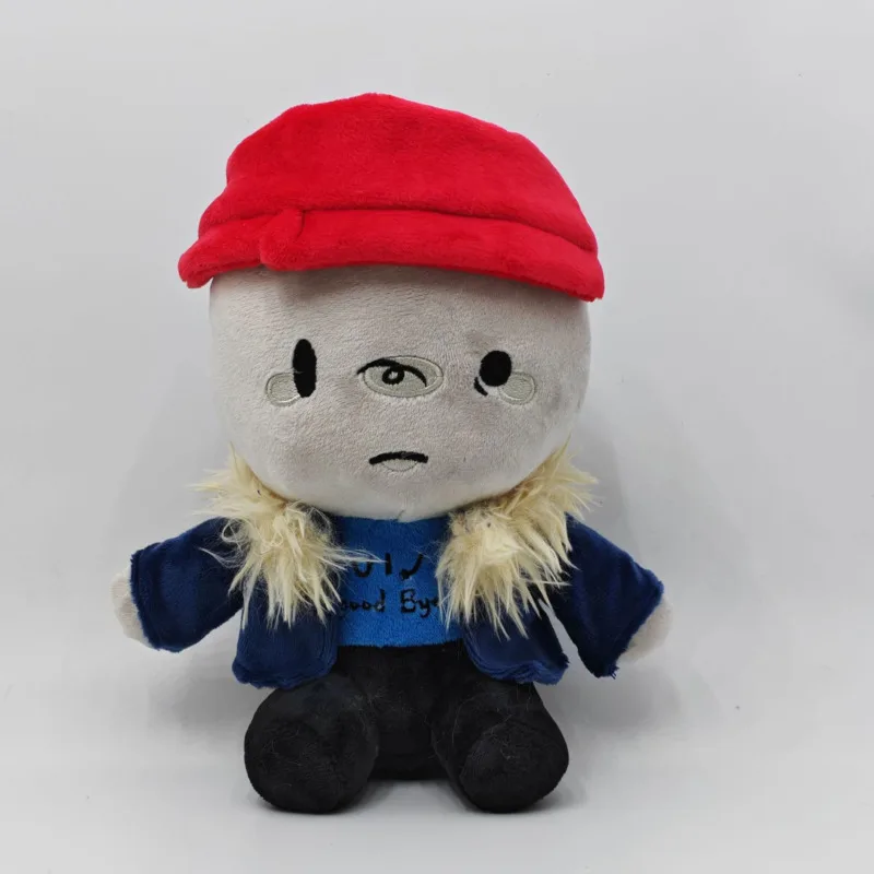 New 20cm Bad Things Ivan Plush Doll Toy Cute Boy Wear A Red Hat And A Blue Fur Collar Jacket Stuffed Doll Anime Peripheral Gifts