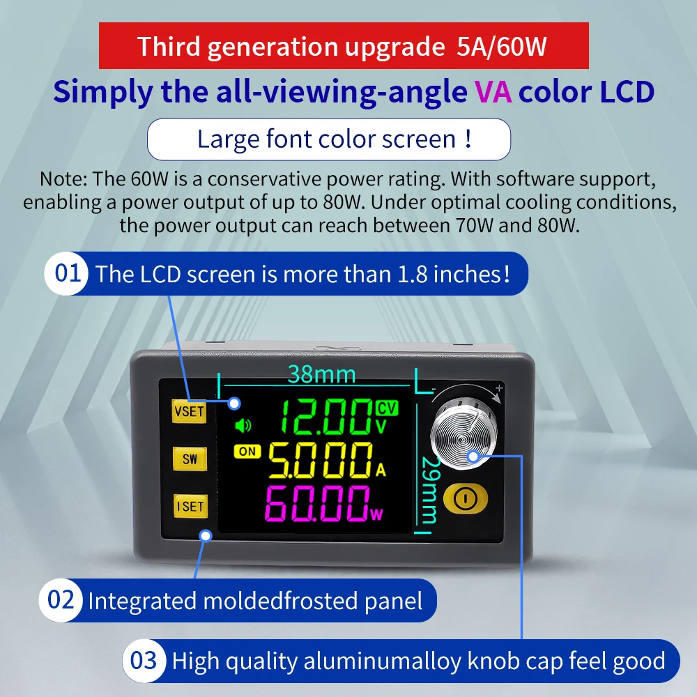 60W DC Buck Boost Converter CNC Adjustable Regulated Laboratory Power Supply Constant Voltage Current Solar Charge Module