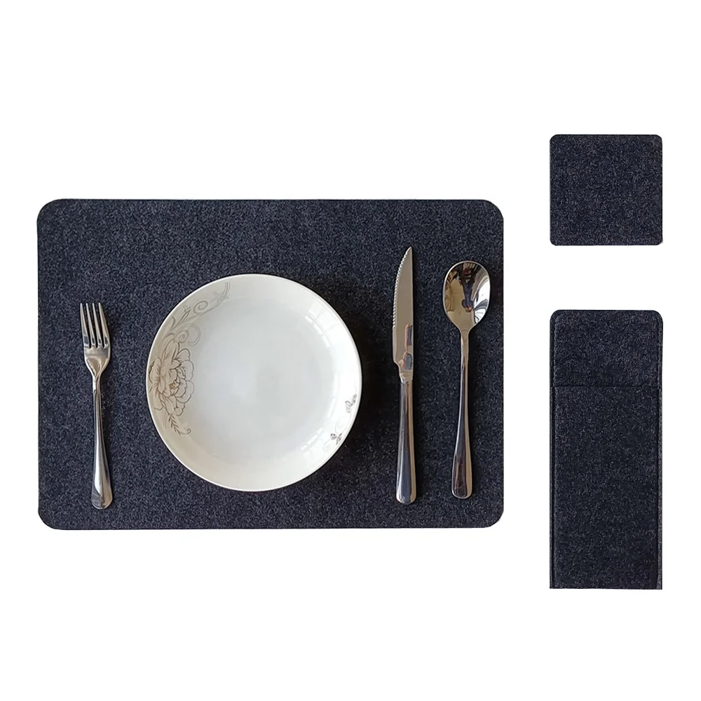 6 Packs  Felt Placemat set with Coasters  Dinner Table mat