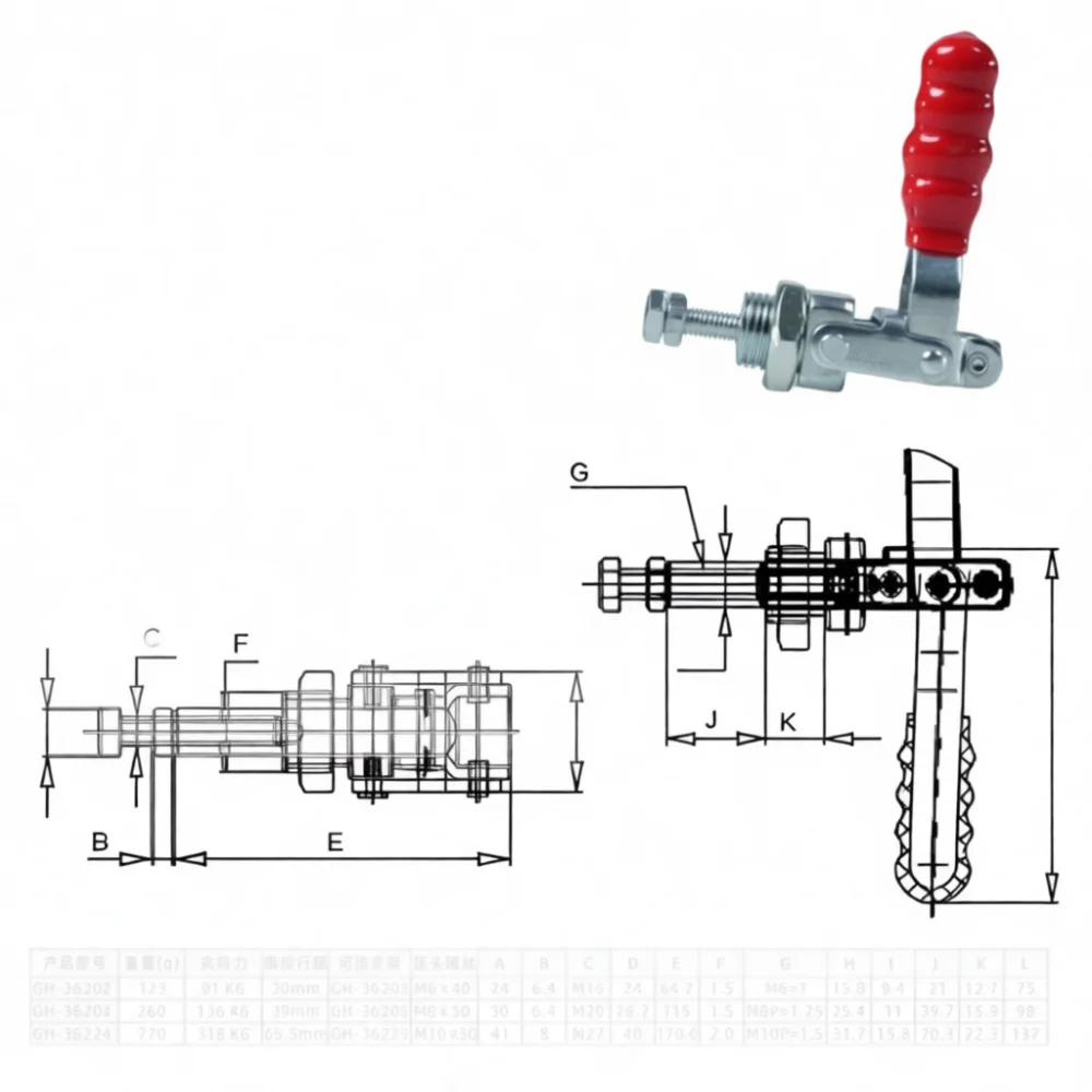 Compact Push Pull Toggle Clamp For Woodworking Jig GH301A 36020 Quick Release Manual Clamping Workholding Hardware Tool