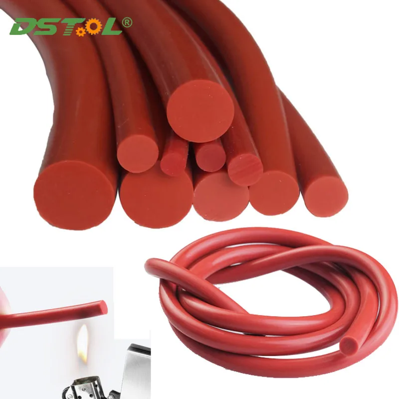 

Red Solid Silicone Round Seal Strips Diameter 1mm-20mm Rubber Gasket Trim O Ring High Low Temperature Resistance Waterproof