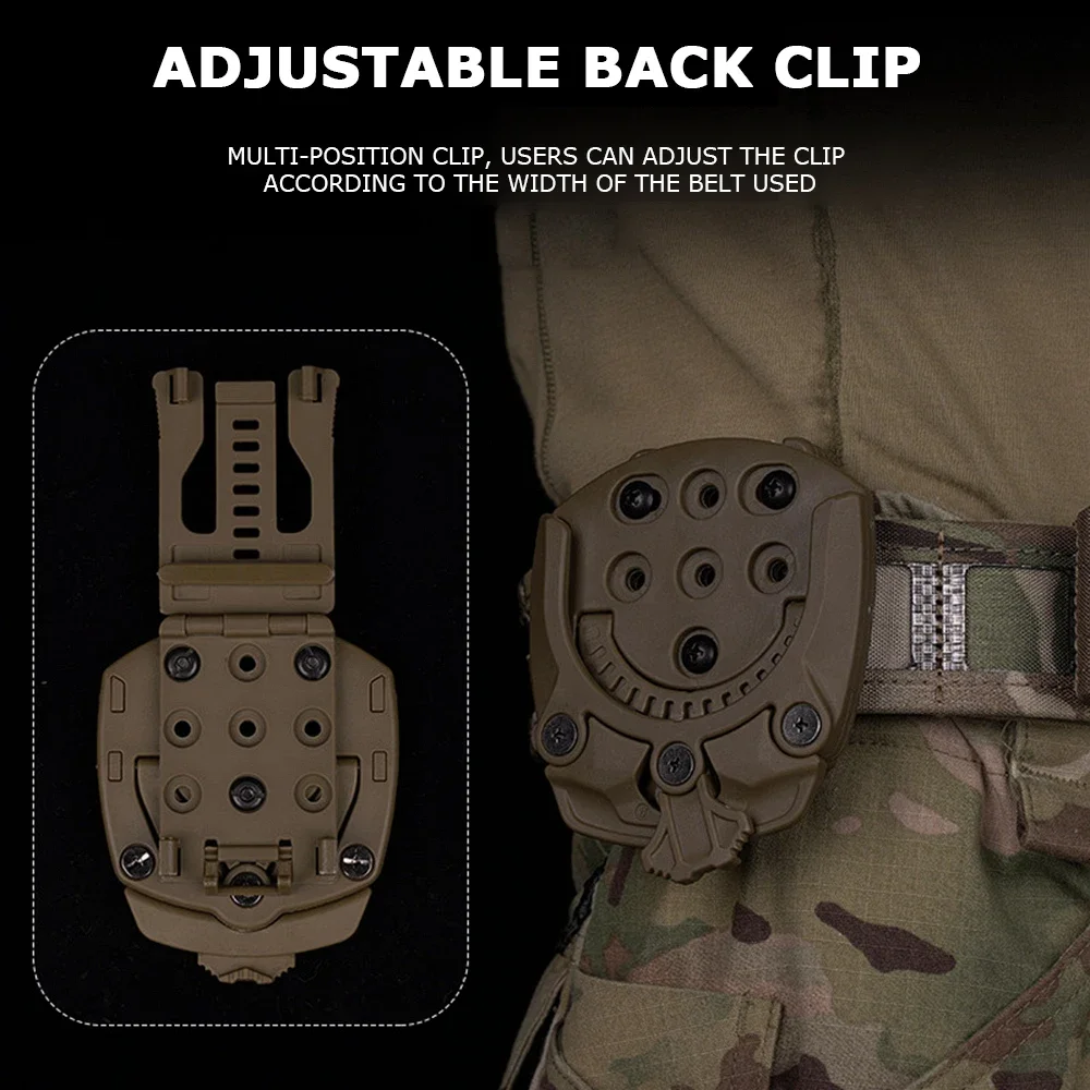 

Tactical Mid Ride Belt Loop with Quick Connect Mounting System, Belt Clip Holster Adapter Base,360 Degree Rotation Belt Paddle