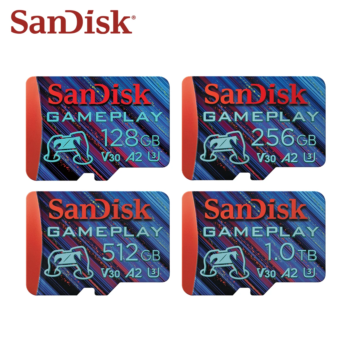 SanDisk A2 GamePLAY Memory Card 1TB 512GB 256GB 128GB TF Card V30 U3 Micro SD Card for Switch Phone Tablet 4K Vedio Support