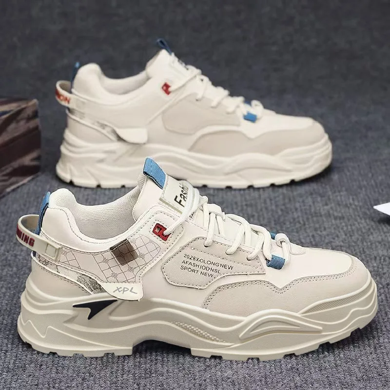 Men's Height Increasing Waterproof Leather Platform Sneakers 2026 All Mat Outdoor Office Working Casual Footwear