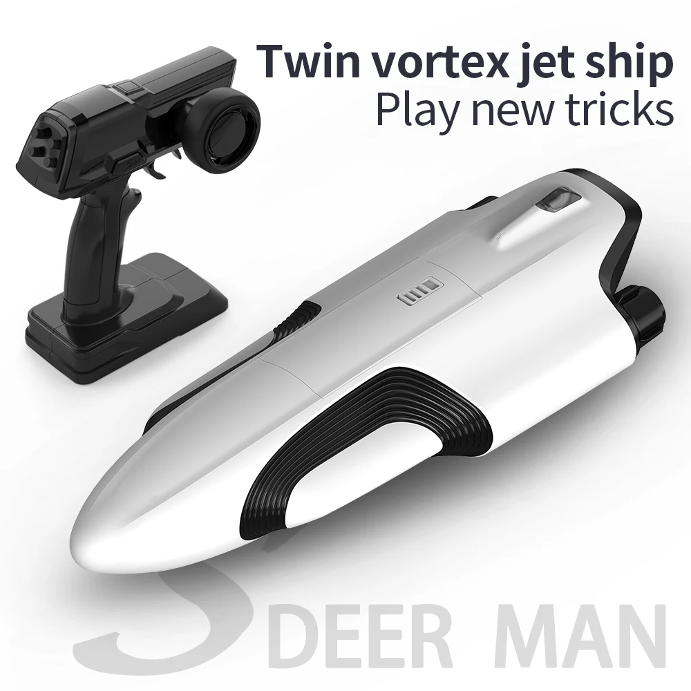 New S2 Remote Control Ship Double Vortex Spray High Speed Clipper Fast Boat Overturning Reset Water Toy Competitive Boat Model