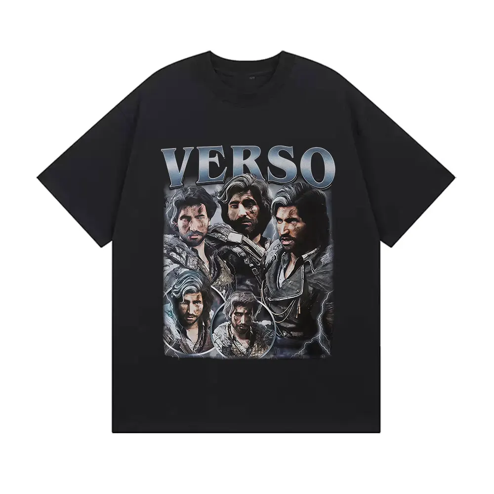 

Футболки с графическим рисунком Verso Game Clair Obscur Expedition 33, мужские и женские винтажные готические модные хлопковые футболки с короткими рукавами, уличная одежда