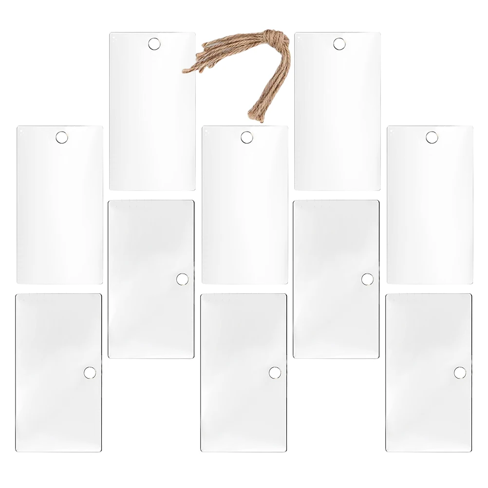 

10pcs Labels Reusable Blank Tags Storage Bin Hemp Rope Clear Basket H written Clear Tags DIY Crafts Plant Signs