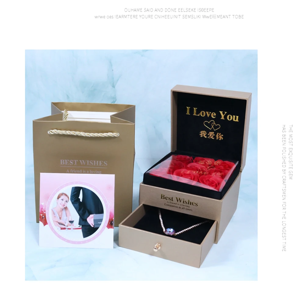 Romantic 9 Rose Jewelry Box 100 Languages 