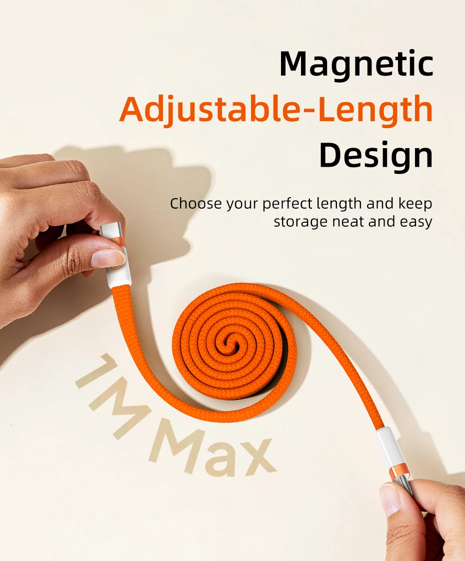 CABLETIME USB-C Kabel Magnetisches Typ-C Kabel PD100W 480Mbps Flachkabel Hochgeschwindigkeitsübertragung für HUAWEI Xiaomi iPhone 17/16 C-Kabel – Detail 4