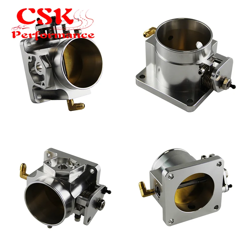 Performance Billet 75mm Throttle Body fit for 86-93 Ford Mustang GT Cobra LX 5.0L V8 Silver/Black