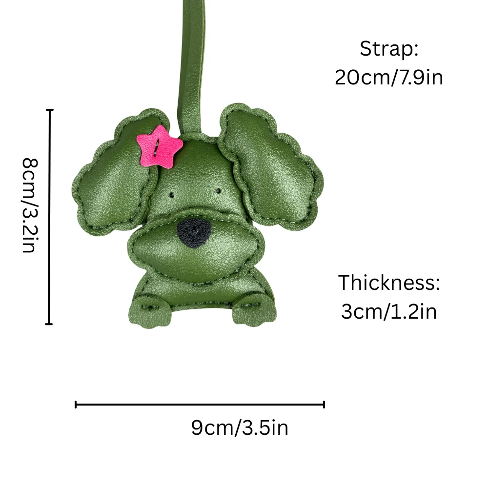 3D-Plüsch-Anhänger mit Pudel-Hundetasche – hergestellt aus robustem PU-Leder mit einer Stern-Haarspange, gut genäht und vollständig gefüllt, Geschenk – Detail 1