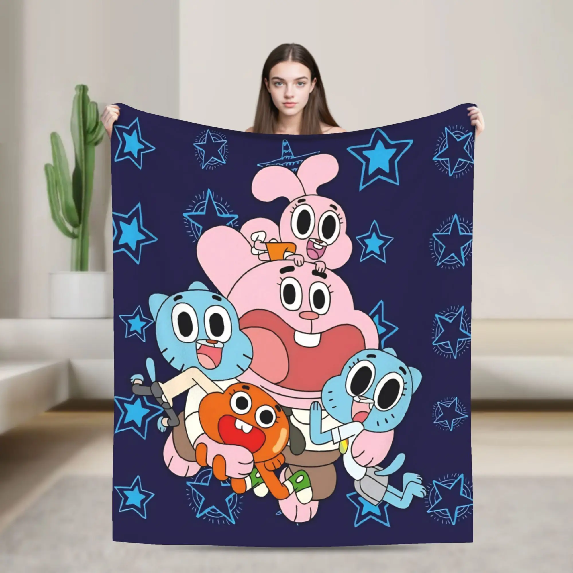 Anaise Gumballs Darwins Blanket Amazings Gumballs Plush Funny Warm Throw Blanket for Home Summer