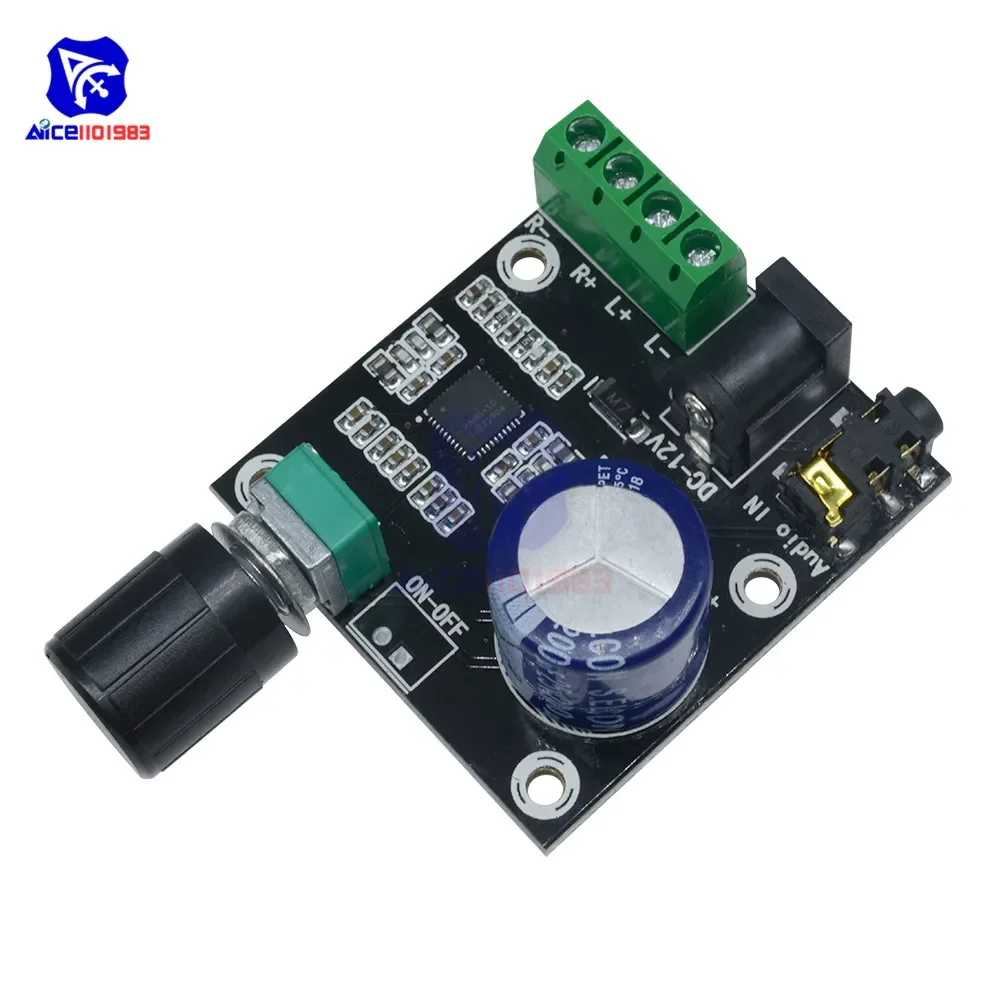 diymore XH-M120 PAM8610 Audio Stereo Amplifier Module 15W+15W Class D Digital 2 Channel DC Power Input Amplifier Board DC 12V