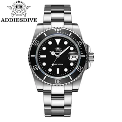 Addies Dive Quartz watch Luxury Brand Men Watches Waterproof Business 41mm Watch C3 luminous Stainless Steel Black  Diver watch