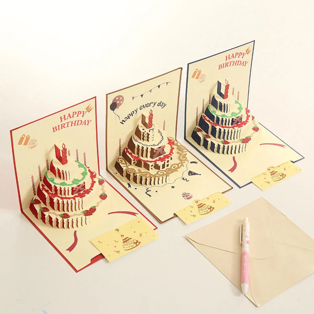 

Holiday Gifts Birthday 3D Greeting Card Multipurpose Handwritten Card For Teachers' Day Birthday Gift