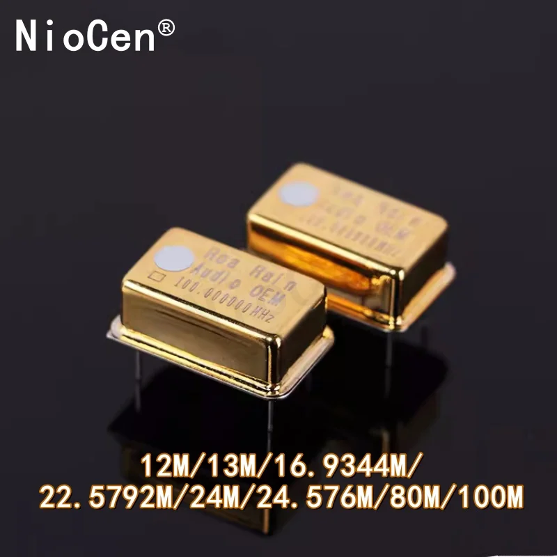 （1pcs）Gold Plated DIP-14 1M 8/10/16/20/24/25/30/32/40/48/60/100MHZ Golden Rectangular Temperature Compensated Crystal Oscillator