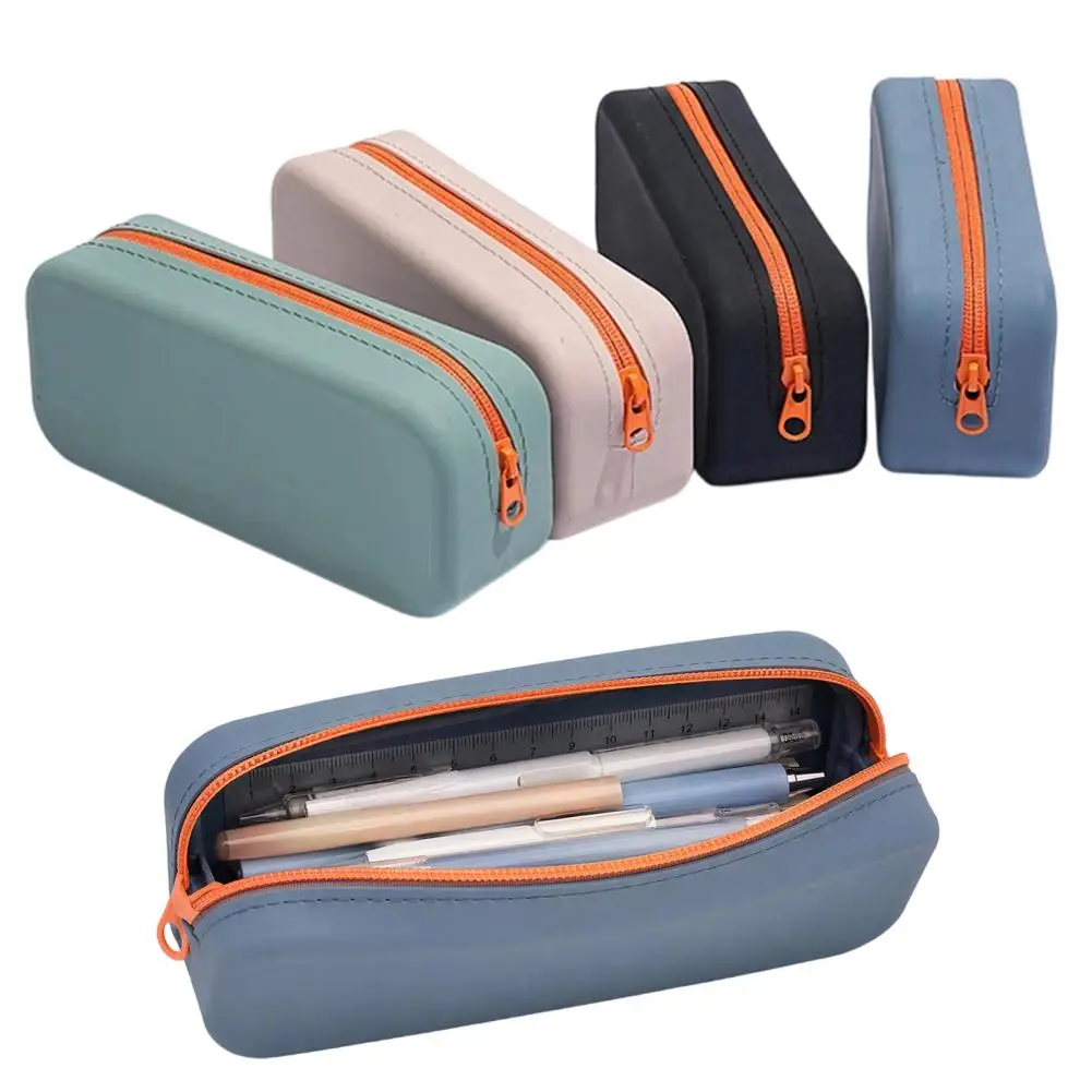 Soft Touch Pencil Pouch Silicone Pencil Case for Students Soft Makeup Pouch for Multifunctional Stationery Bag Electrical Goods
