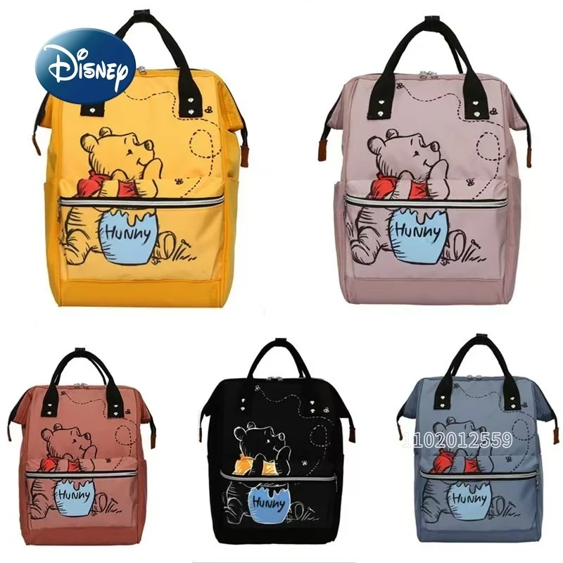 

Disney Winnie The Pooh New Diaper Bag Backpack Cartoon Baby Bag Fashion Baby Diaper Bag Large Capacity Multifunctional Backpack