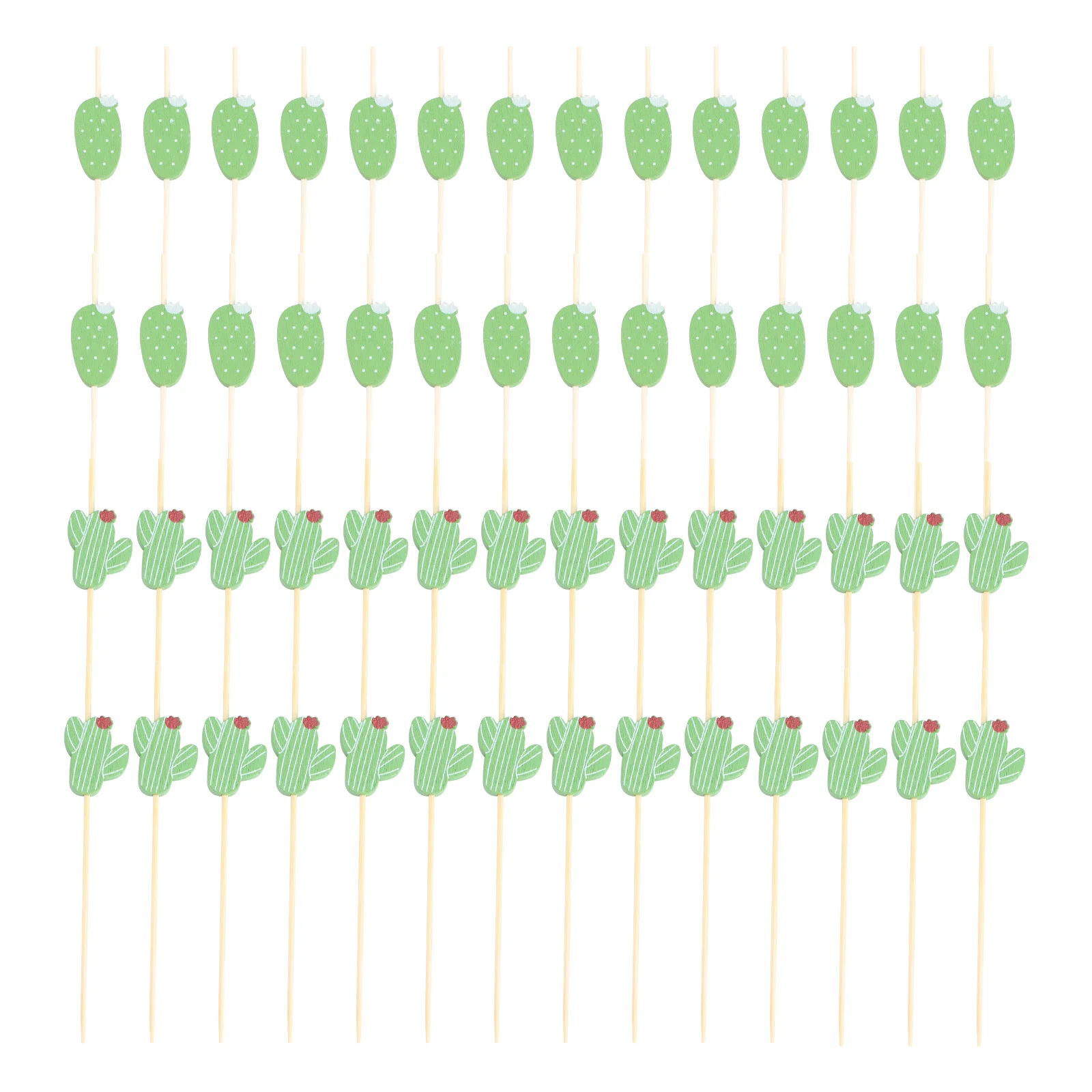 

100pcs Fruit Picks Cocktail Sticks Bamboo Toothpicks Cactus Decor Appetizer Display Party Bar Ktv Home Use Finger Food Tools