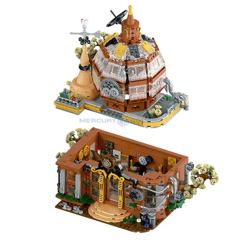 Steampunk Magic Shop Model Building Blocks Medieval Street View MOC 020202 Modular Architecture Bricks Set Gift Ideas Toy Kids