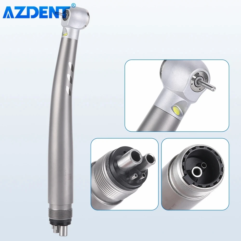 Generador electrónico integrado Dental, pieza de mano LED de alta velocidad, rodamiento AZDENT de cerámica, cabezal estándar, botón pulsador, 4