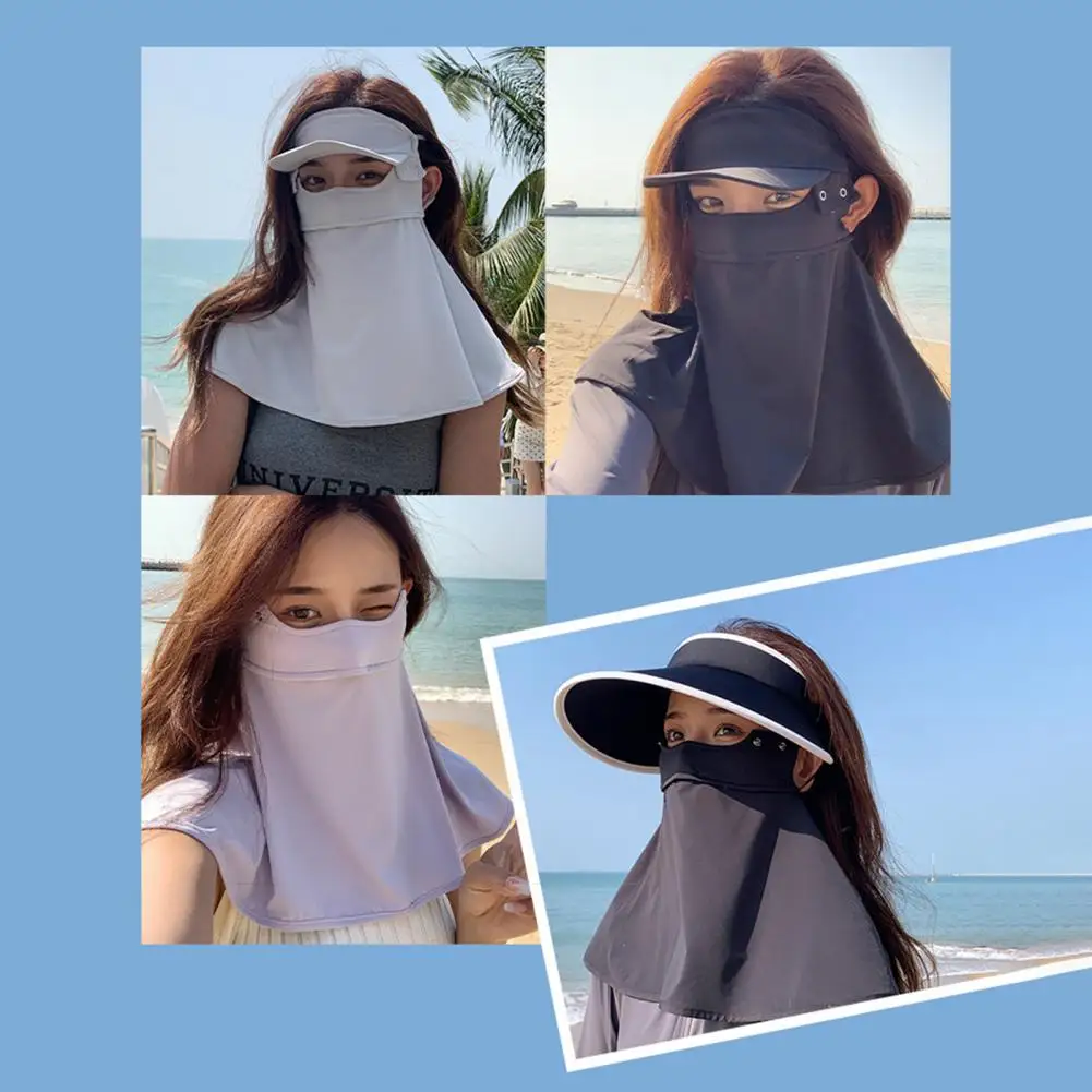 Trendy Summer Sunscreen Face Hood Lightweight Sunscreen Headgear Face-protective Long Brim Summer Sunscreen Face Hood  Outdoor