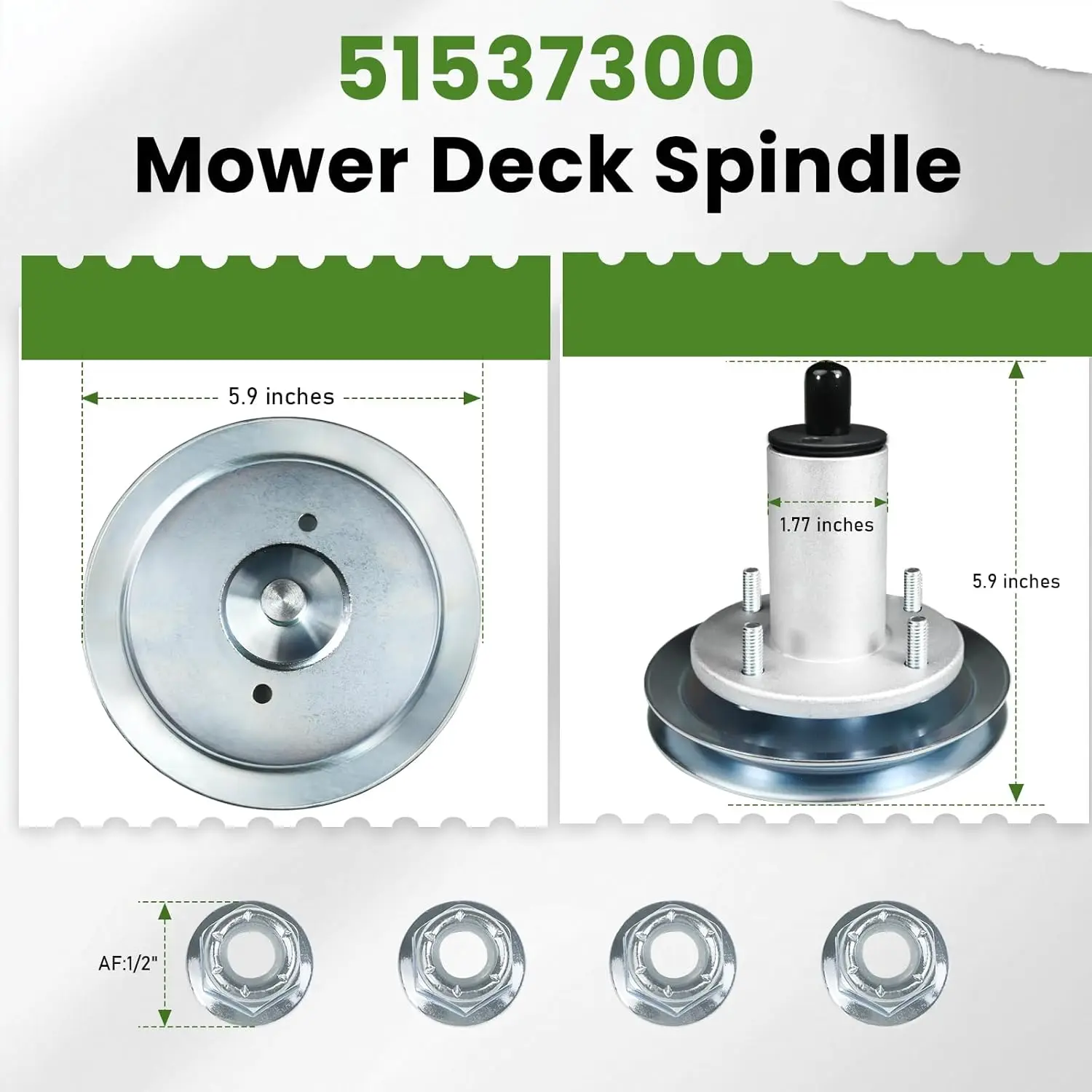 3 عبوات من مغزل جزازة 51537300 51530700 مناسبة لـ Ariens Edge 42، Gravely ZTX 60، ZT XL 60، Ariens Ikon-XL 60، Ikon-XD 60 جزازة