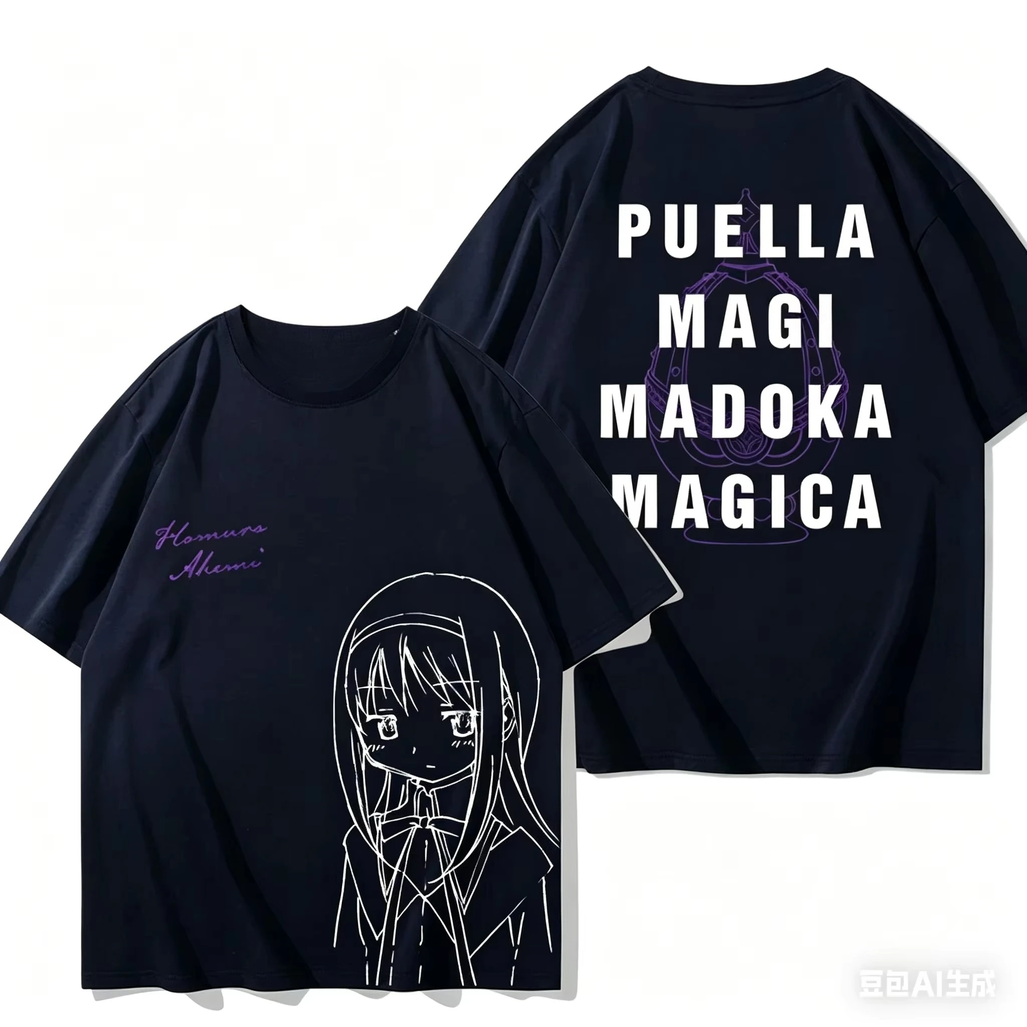Puella Magi Madoka Magica T‑Shirt Kaname Madoka Anime Merch Unisex O‑Neck Short Sleeve Tee Casual Streetwear Tops for Men Women