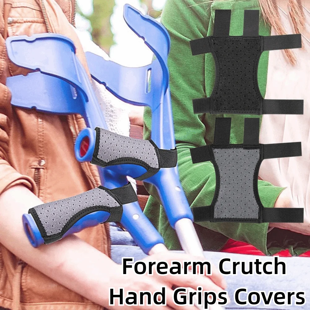 Non Slip Forearm Crutch Hand Grips Covers Adjustable Soft Cushioning Forearm Crutch Pads Ergonomic Comfortable