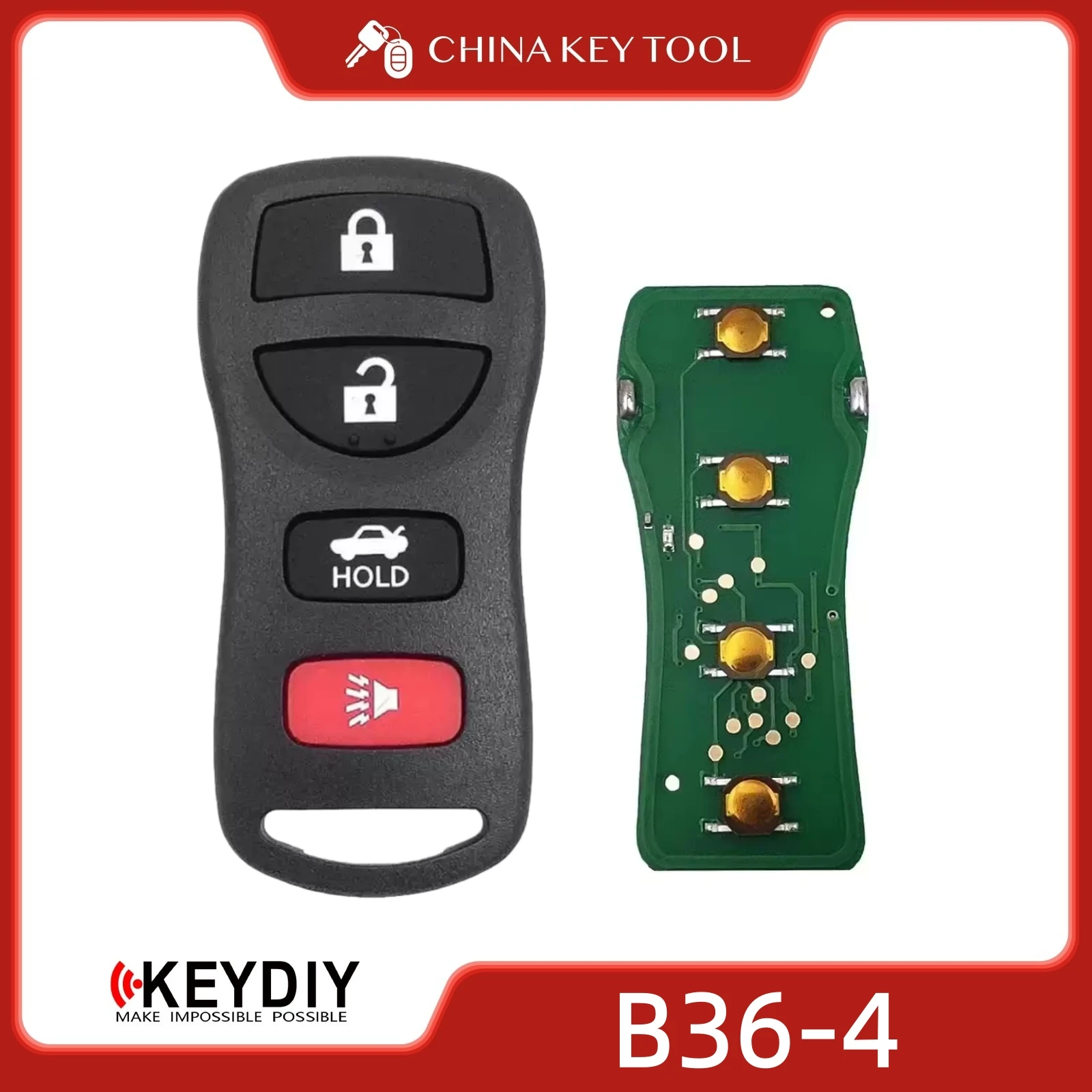 

KEYDIY KD B36-4 Universal Remote Key B Series 3+1 Buttons Compatible with Nissan Type
