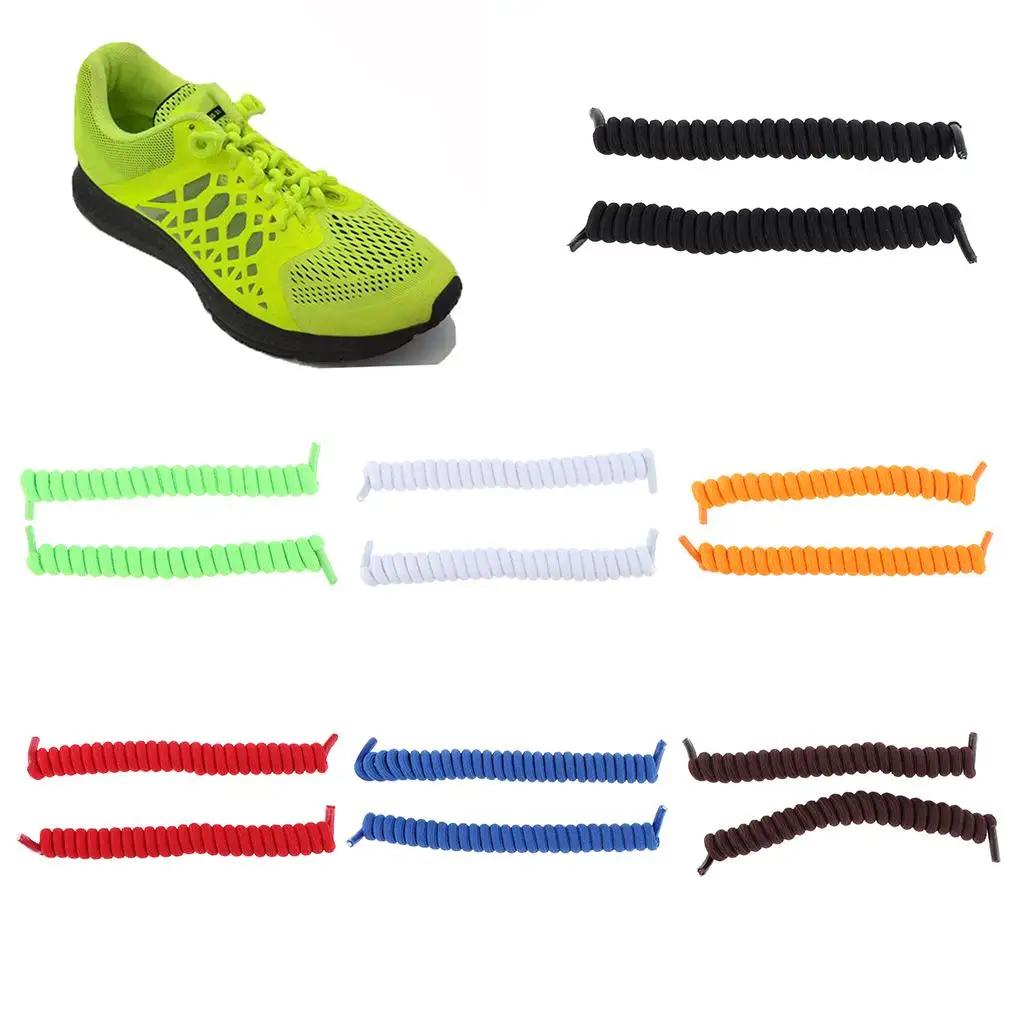 Stretch Curly Shoe Laces Tieless Elastic Shoelace Shoe Accessory for Kids Elderly and Casual Sneakers