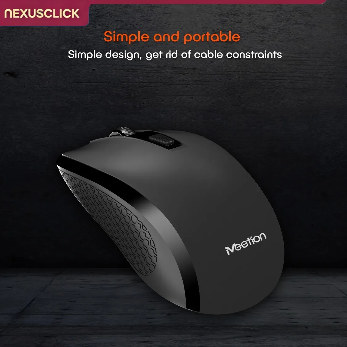 NexusClick Portable Wireless Computer Mouse 2.4GHz Ergonomic Design 1600 DPI Adjustable Plug and Play Mice for Office Daily Work