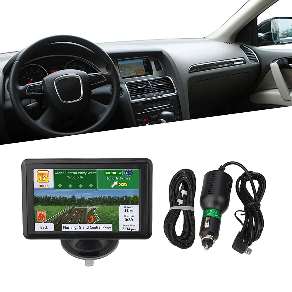 

5 Inch GPS Navigator Device 8GB+128MB Car Truck Navigation Car Display With Bracket,data Cable And Power Cord 220V Car Accessory