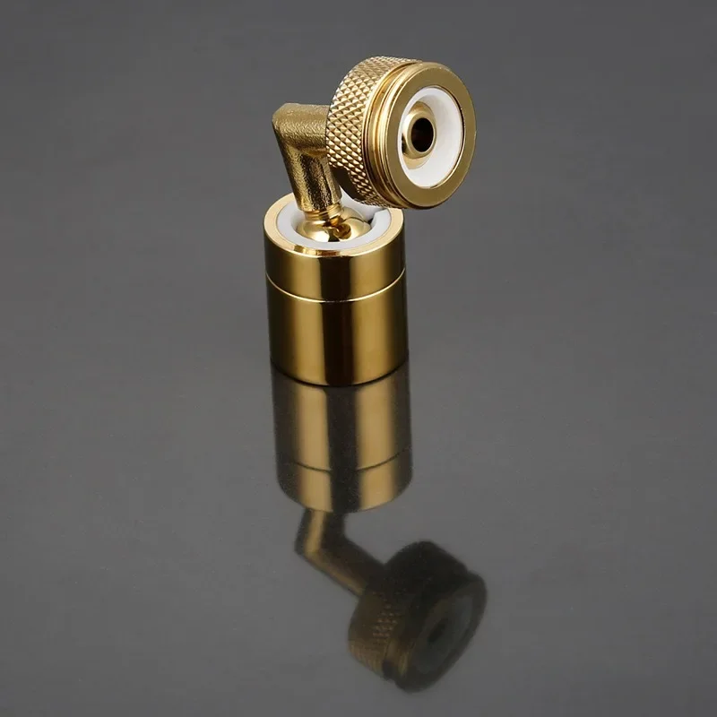 Messing-Gold Universal-Verlängerungsaufsatz für Badezimmer-Wasserhähne, schwenkbarer, spritzwassergeschützter Waschtischarmatur-Luftsprudler, 1 Stück