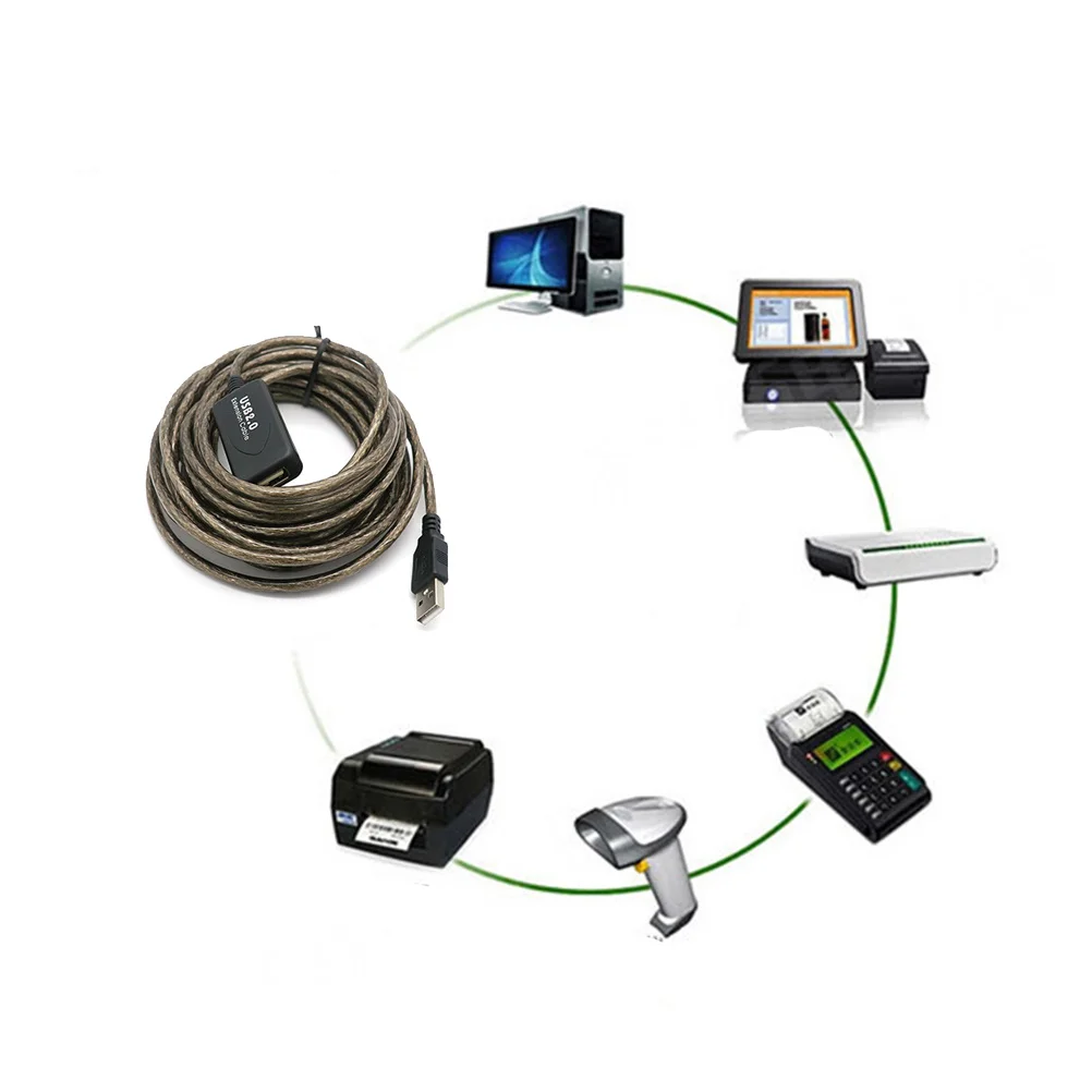 

10M Usb 2.0 Extension Cable Signal Amplifier High-Speed Data Transfer 480Mbps Network Adapter Usb Extension Cable 10M Computer