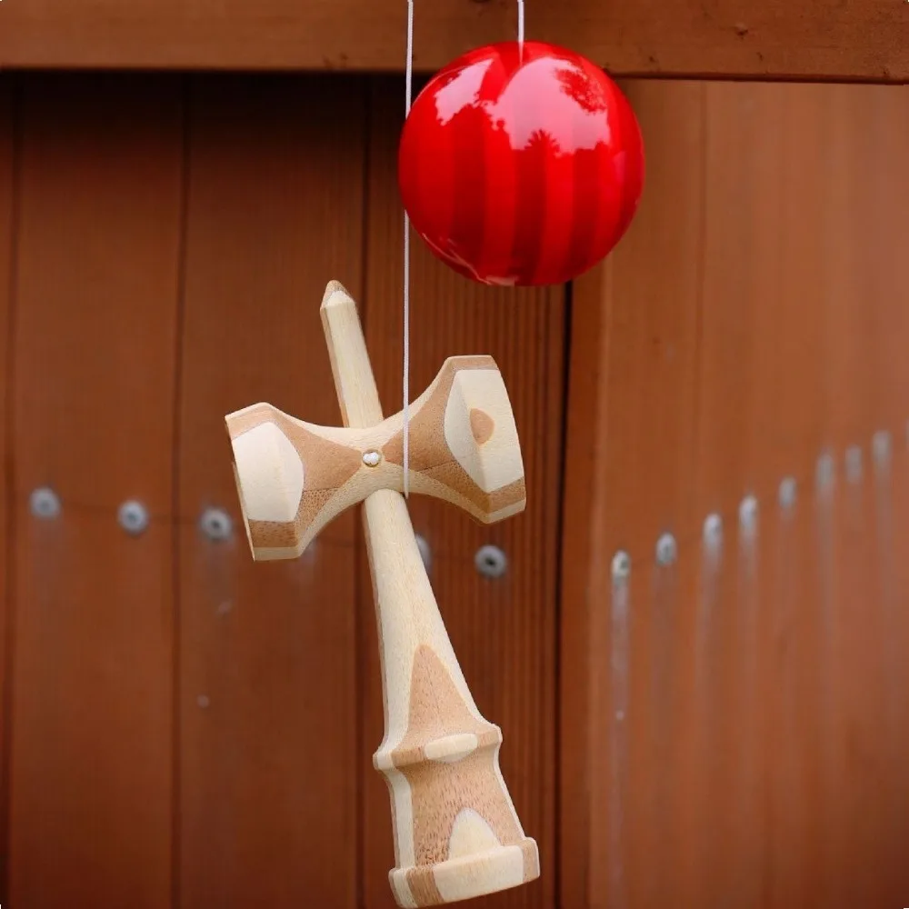 Bamboo Kendama Ball DU Paint Outdoor Multifunctional Skill Toy for Hand Coordination Balance Training Sports Fitness