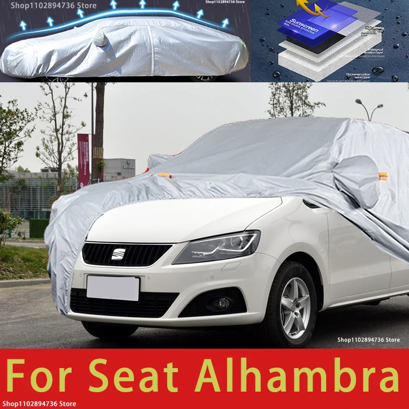 

For Seat alhambra fit Outdoor Protection Full Car Covers Snow Cover Sunshade Waterproof Dustproof Exterior Car accessories