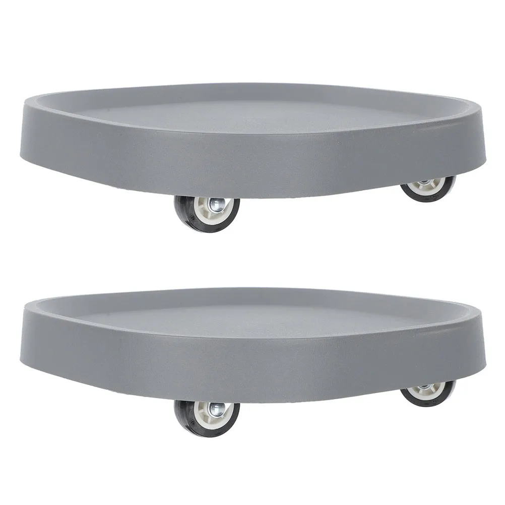 

2PCS Flower Pot Tray Plant Plate Base Wheels Grey 19.5mm 4 Casters Moveable Garden Supplies Sturdy Durable Hidden Wheel
