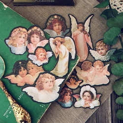 12PCS retro little angel Stickers Crafts And Scrapbooking stickers book Student label Decorative sticker DIY Stationery