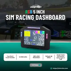 Sim Racing-Volant et pédale pour PC, tableau Prada, 5 pouces, 16 RVB, affichage de la vitesse de la voiture, simulateur, instrument