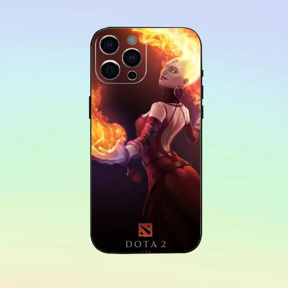 حافظة هاتف D-Dota 2 الرائعة لهاتف iPhone17,16,15,14,13,12,11 Plus، Pro Max غطاء أسود ناعم #5