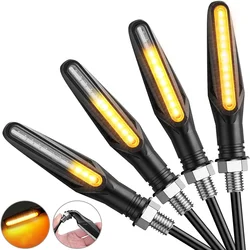 2PCS Motorcycle 12 LED Turn Signals Blinker Tail Flowing Light Water Motor Flashing Steering Lights Stop Indicator Signal IP68