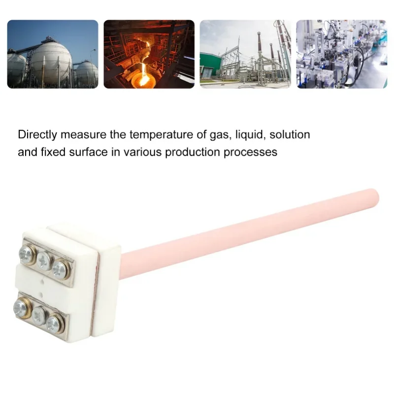 Type S Platinum Rhodium Thermocouple WRP-100 150/200/300/500mm Probe Temperature Sensor 0-1600℃ for Muffle Furnace Electric Kiln