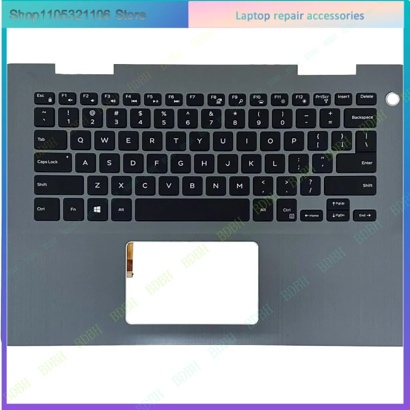 Replacement Laptop Upper Case Palmrest Backlit Keyboard Assembly Part for Dell Inspiron 14 5481 5482 5485 5491 09VMHF 9VMHF Gray